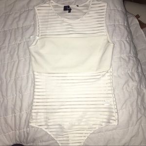 Sheer white bodysuit